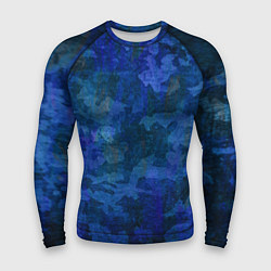 Рашгард мужской Абстракция - blue uniform camouflage, цвет: 3D-принт