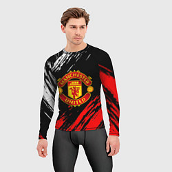 Рашгард мужской Манчестер юнайтед краски текстура, цвет: 3D-принт — фото 2