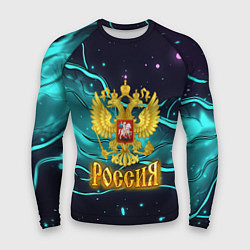 Рашгард мужской Россия - березовая абстракция, цвет: 3D-принт