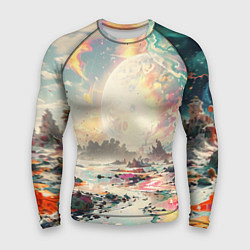 Мужской рашгард Светлая экзотическая планета