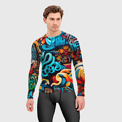 Рашгард мужской Abstract graffiti - ai art, цвет: 3D-принт — фото 2