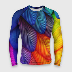 Мужской рашгард Радужные перья попугая