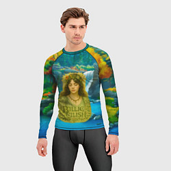 Рашгард мужской Билли Айлиш на фоне природы, цвет: 3D-принт — фото 2