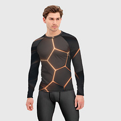 Рашгард мужской Серая текстура из сот, цвет: 3D-принт — фото 2