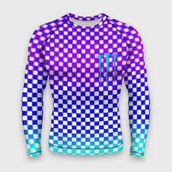 Мужской рашгард Monster шахматная клетка градиент