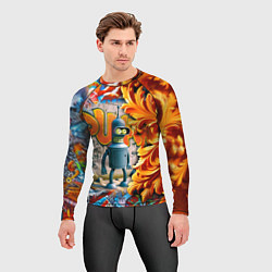 Рашгард мужской Бендер сгибающий Родригес - граффити, цвет: 3D-принт — фото 2