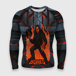 Рашгард мужской Bones в стиле дьявола с пластинкой, цвет: 3D-принт