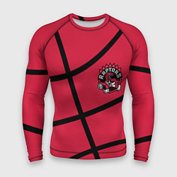 Мужской рашгард Торонто Рэпторс - текстура красного мяча