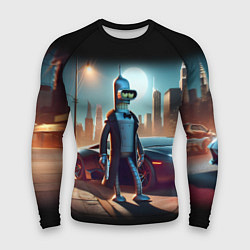 Рашгард мужской Бендер с пистолетом - Нью-Йоркская мафия, цвет: 3D-принт