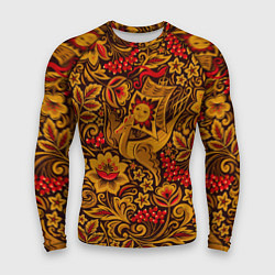 Мужской рашгард Летучий корабль в стиле хохломской росписи