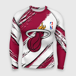 Рашгард мужской Майами Хит - линии с потертостями, цвет: 3D-принт