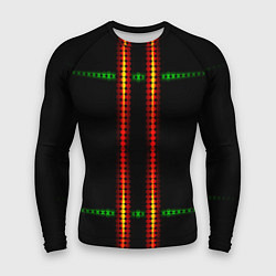 Рашгард мужской Neon black green circles, цвет: 3D-принт