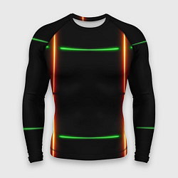 Мужской рашгард Color black green orange lines