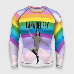 Мужской рашгард Lana Del Rey на фоне радуги
