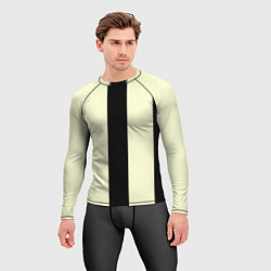 Рашгард мужской Color black beige line, цвет: 3D-принт — фото 2