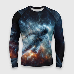 Рашгард мужской Космонавт парит в космосе среди звезд, цвет: 3D-принт