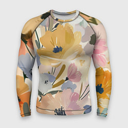 Рашгард мужской Цветы акварель, цвет: 3D-принт