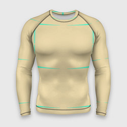 Рашгард мужской Color beige green stripes, цвет: 3D-принт