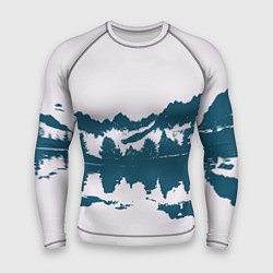 Рашгард мужской Лес и озеро, цвет: 3D-принт