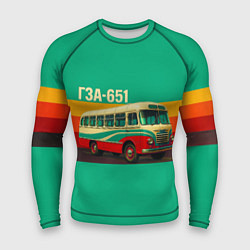 Рашгард мужской Поп-арт автобус ГЗА-651, цвет: 3D-принт