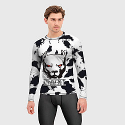 Рашгард мужской Белый питбуль - страха нет, цвет: 3D-принт — фото 2