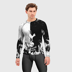 Рашгард мужской Тоттенхэм черно белый огонь, цвет: 3D-принт — фото 2
