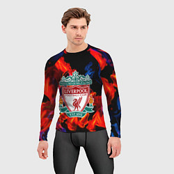 Рашгард мужской Liverpool огненный стиль текстура, цвет: 3D-принт — фото 2
