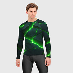 Рашгард мужской Кислотный зеленый свет из плит, цвет: 3D-принт — фото 2