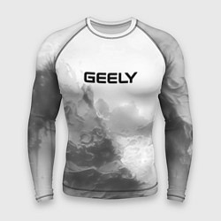 Рашгард мужской Geely на сером абстрактном фоне, цвет: 3D-принт
