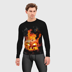 Рашгард мужской Горящая тыква джек, цвет: 3D-принт — фото 2