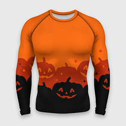 Рашгард мужской Хэллоуин счастливые тыквы, цвет: 3D-принт
