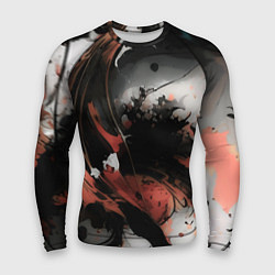 Рашгард мужской Тёмные краски абстракция красно-чёрный, цвет: 3D-принт