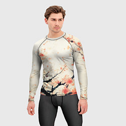 Рашгард мужской Чёрное дерево с цветами абстракция, цвет: 3D-принт — фото 2