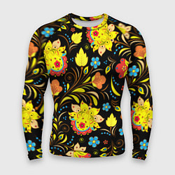 Рашгард мужской Хохлома узор, цвет: 3D-принт
