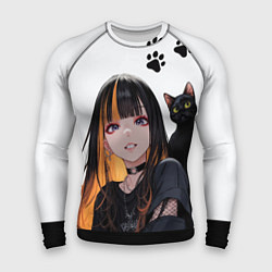Мужской рашгард Девушка и кот