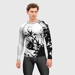 Рашгард мужской Чёрная взрывная краска на белом, цвет: 3D-принт — фото 2