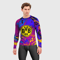 Рашгард мужской Borussia абстрактные краски, цвет: 3D-принт — фото 2