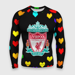 Рашгард мужской Ливерпуль пиксельные сердца, цвет: 3D-принт