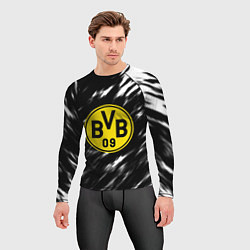 Рашгард мужской Borussia штрихи красок текстура, цвет: 3D-принт — фото 2