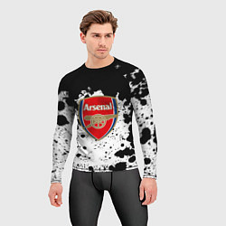 Рашгард мужской Арсенал черно белые краски, цвет: 3D-принт — фото 2