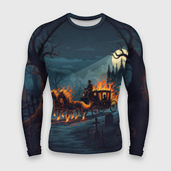 Рашгард мужской Призраки в горящей конной повозке, цвет: 3D-принт