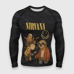 Мужской рашгард Ленивцы группа Nirvana