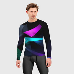 Рашгард мужской Neon colored geometric, цвет: 3D-принт — фото 2
