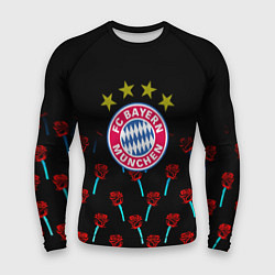 Рашгард мужской Бавария Мюнхен розы паттерн, цвет: 3D-принт