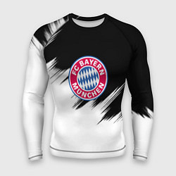 Рашгард мужской Бавария Мюнхен черно белые штрихи, цвет: 3D-принт