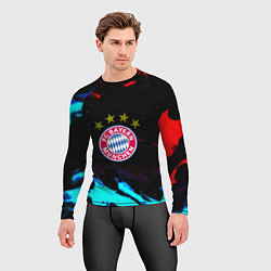 Рашгард мужской Бавария Мюнхен неоновый огонь, цвет: 3D-принт — фото 2