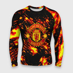 Мужской рашгард Манчестер Юнайтед огненные краски
