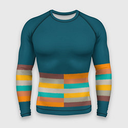 Мужской рашгард Индиго и омбре градиент заката с текстурой