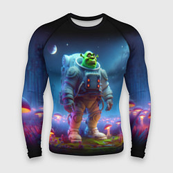 Рашгард мужской Шрек бравый космонавт - неоновое свечение, цвет: 3D-принт