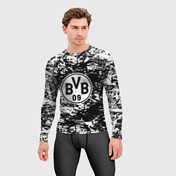Рашгард мужской Боруссиа белые краски, цвет: 3D-принт — фото 2